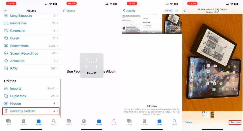 鲁山苹果14维修分享 iPhone14 上恢复已删除的照片 
